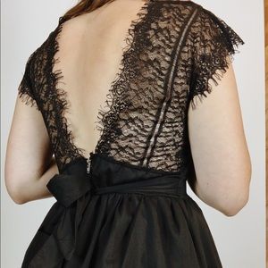 Open Back Black Lace Dress